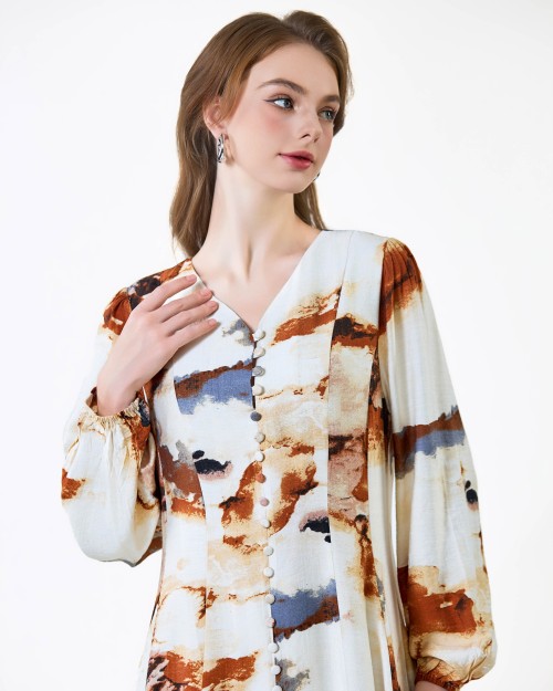 SIXDO G-Brown Woven Loose Dress